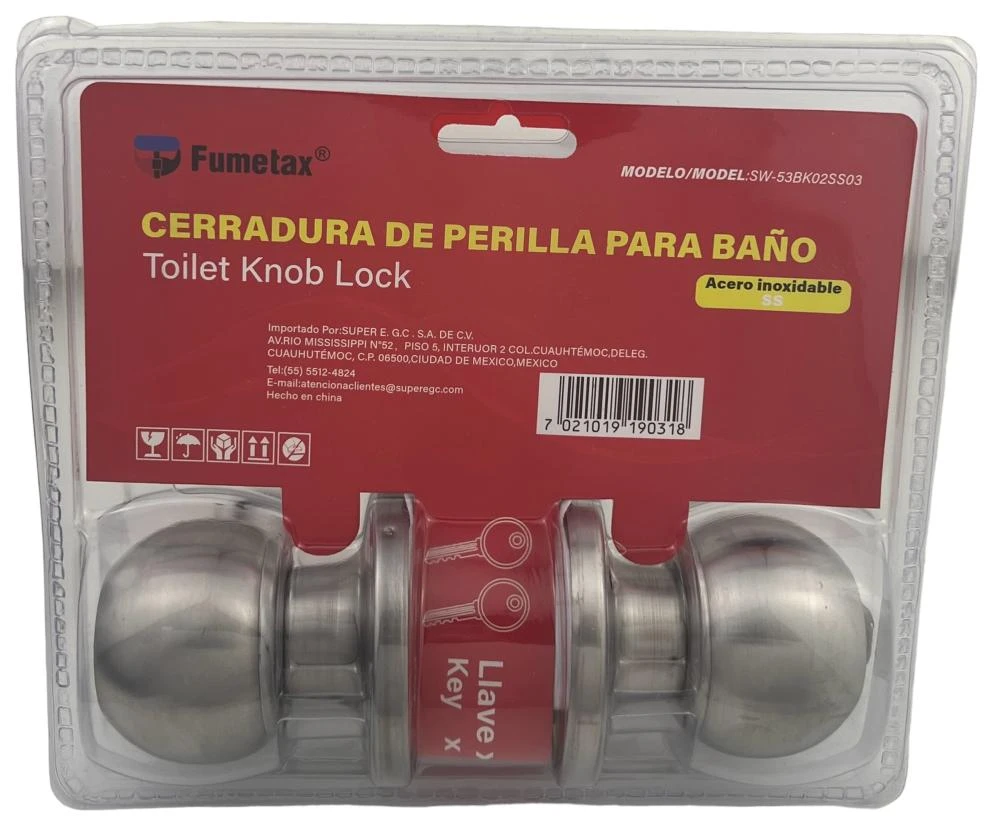 CERRADURA DE PERILLA PARA BA�O PB01